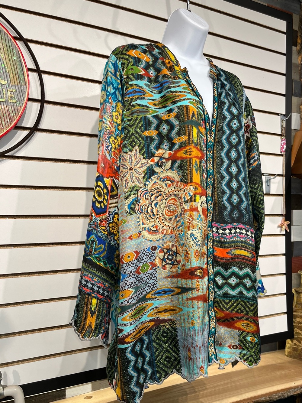 Johnny Was Cane Silk Tunic size XL - Picture 3 of 9